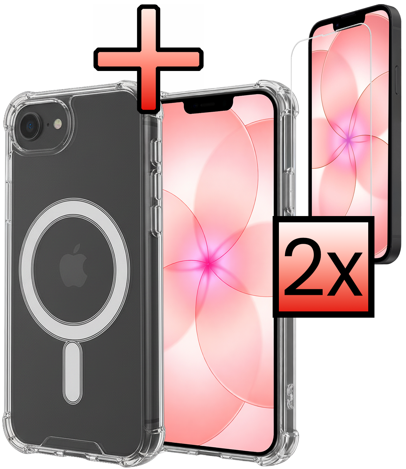 NoXx NoXx iPhone 17e Magsafe Hoesje Transparant Met 2x Screenprotector