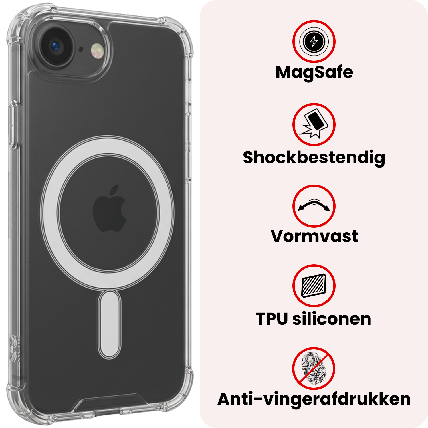 NoXx NoXx iPhone 17e Magsafe Hoesje Transparant Met Screenprotector