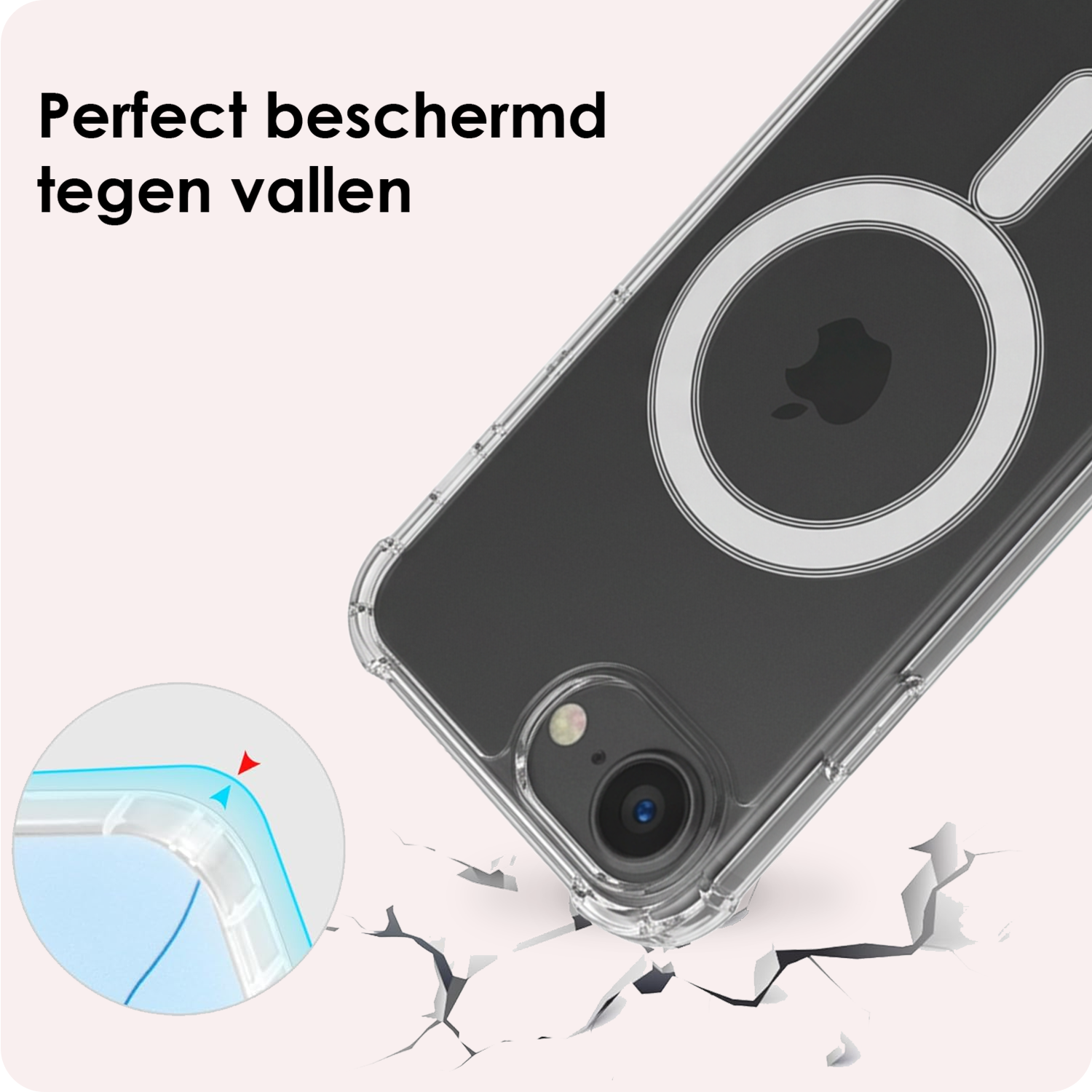 NoXx NoXx iPhone 17e Magsafe Hoesje Transparant Met Screenprotector