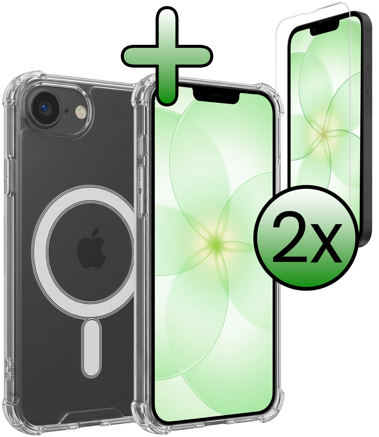 BASEY. BASEY. iPhone 17e Magsafe Hoesje Transparant Met 2x Screenprotector