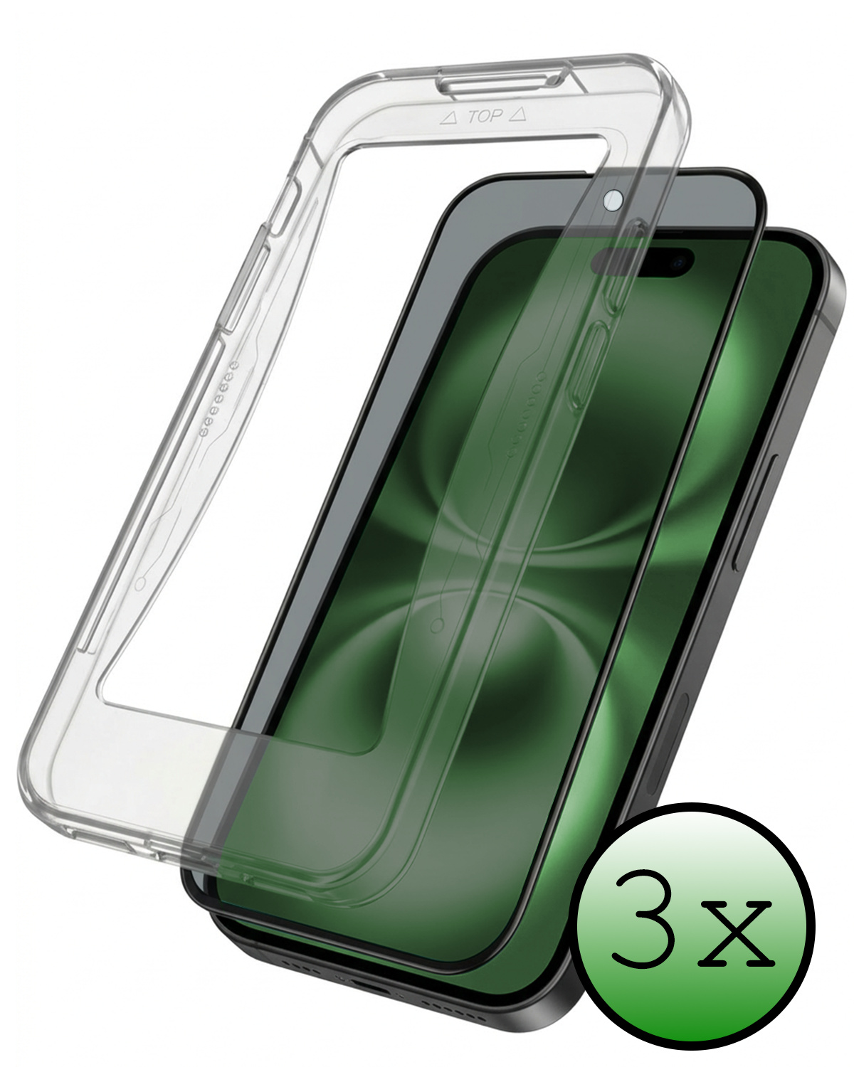 BASEY. BASEY. iPhone 16 Hybrid Privacy Screenprotector - 3 PACK