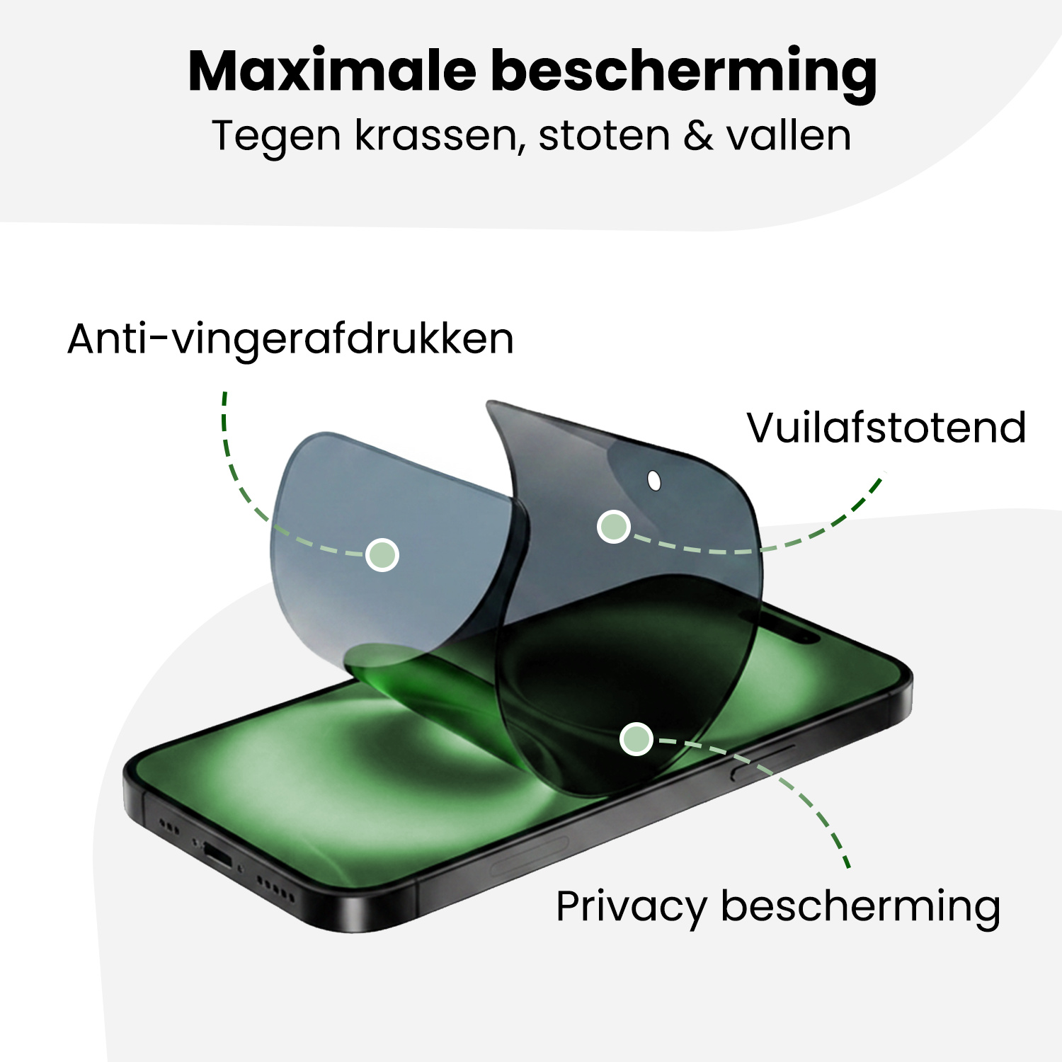 BASEY. BASEY. iPhone 16 Plus Hybrid Privacy Screenprotector - 3 PACK