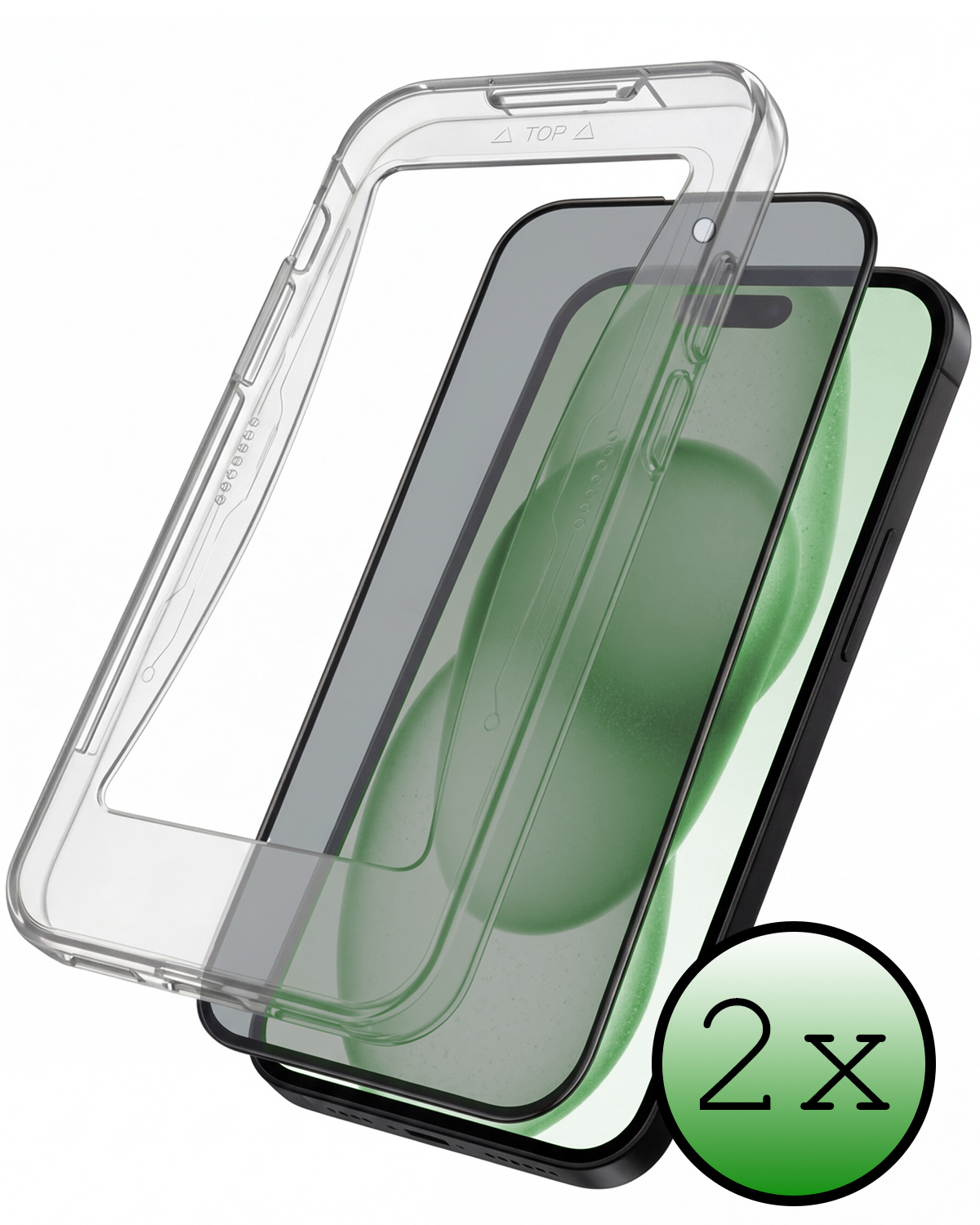 BASEY. BASEY. iPhone 15 Hybrid Privacy Screenprotector - 2 PACK