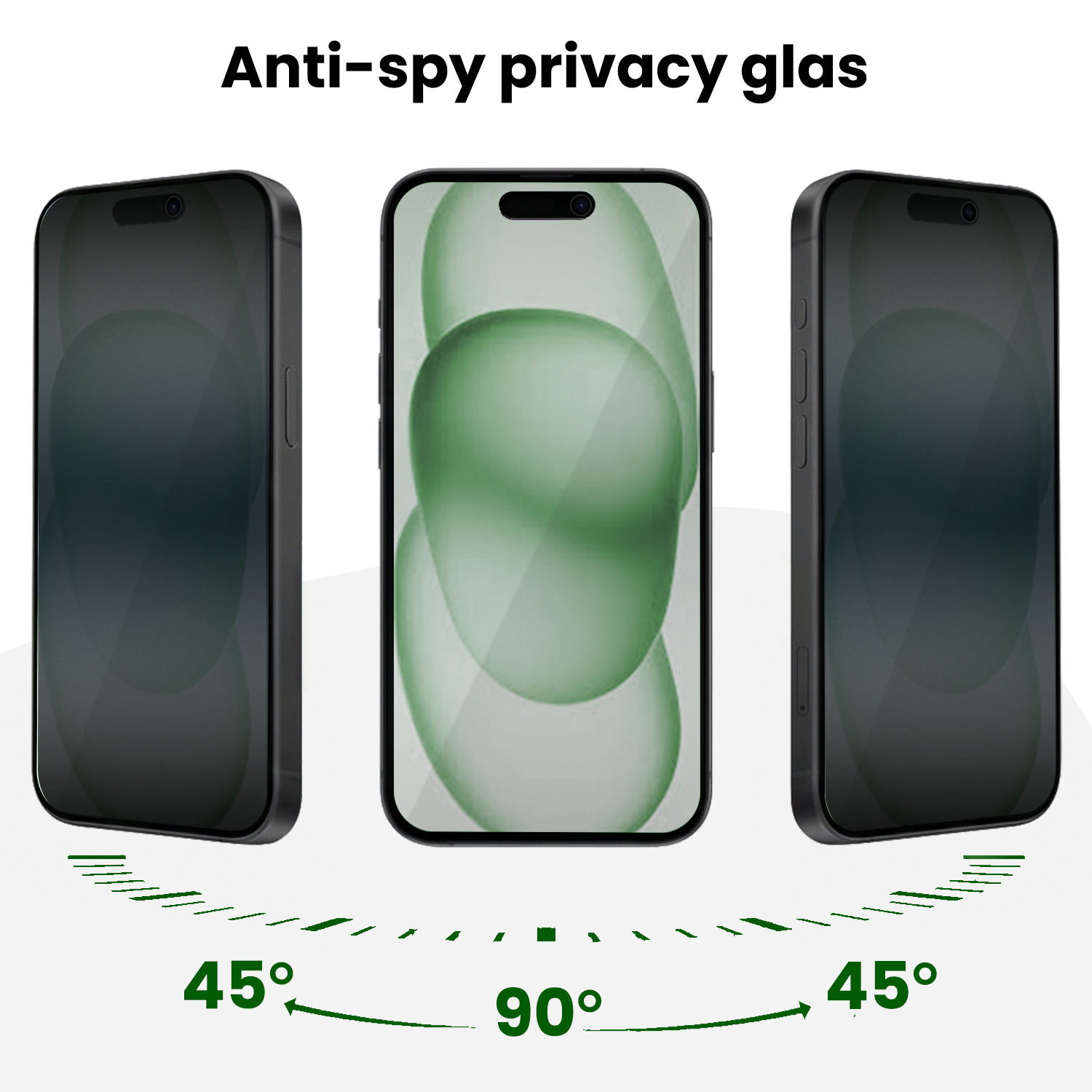 BASEY. BASEY. iPhone 15 Hybrid Privacy Screenprotector - 2 PACK
