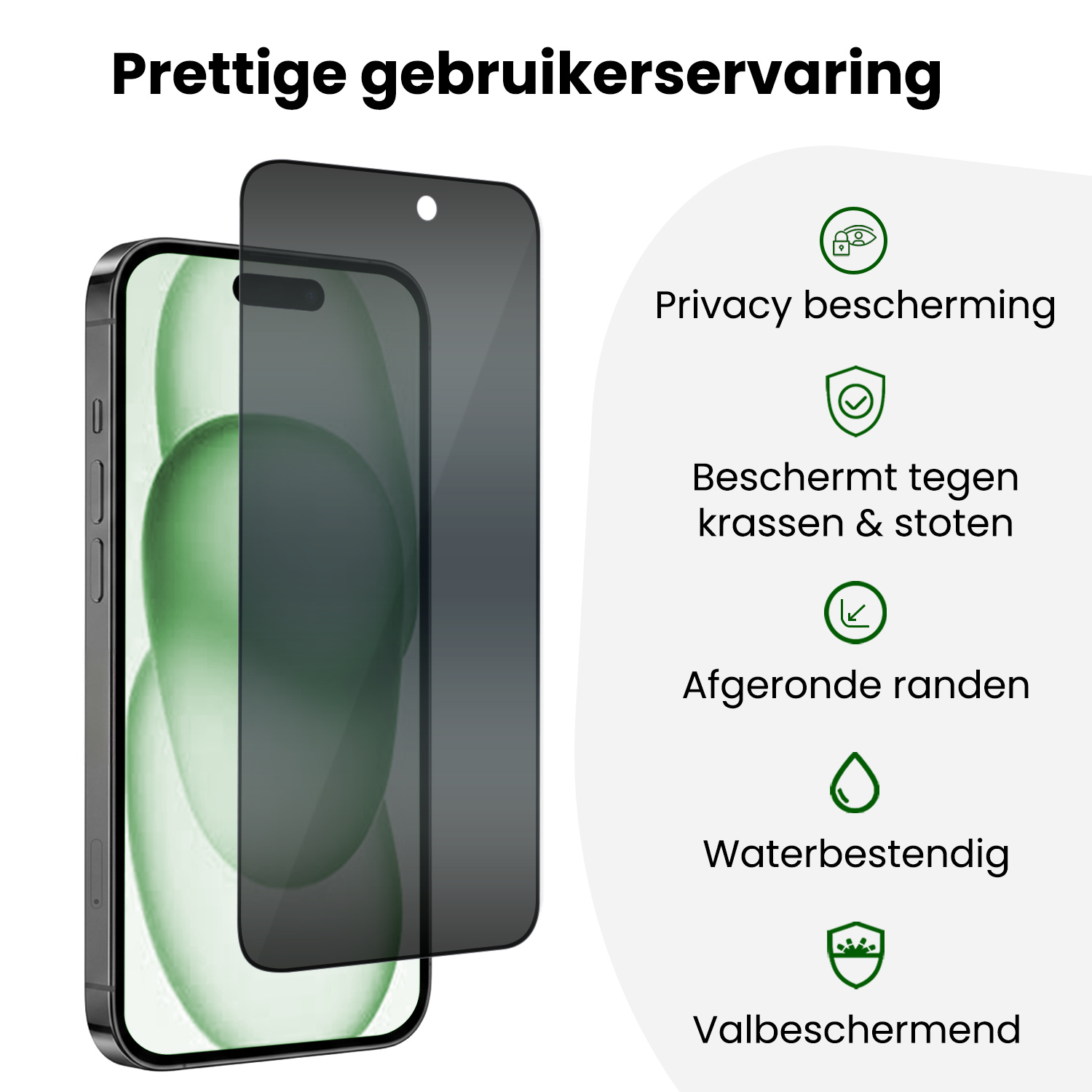 BASEY. BASEY. iPhone 15 Hybrid Privacy Screenprotector - 2 PACK