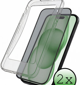 BASEY. BASEY. iPhone 15 Plus Hybrid Privacy Screenprotector - 2 PACK