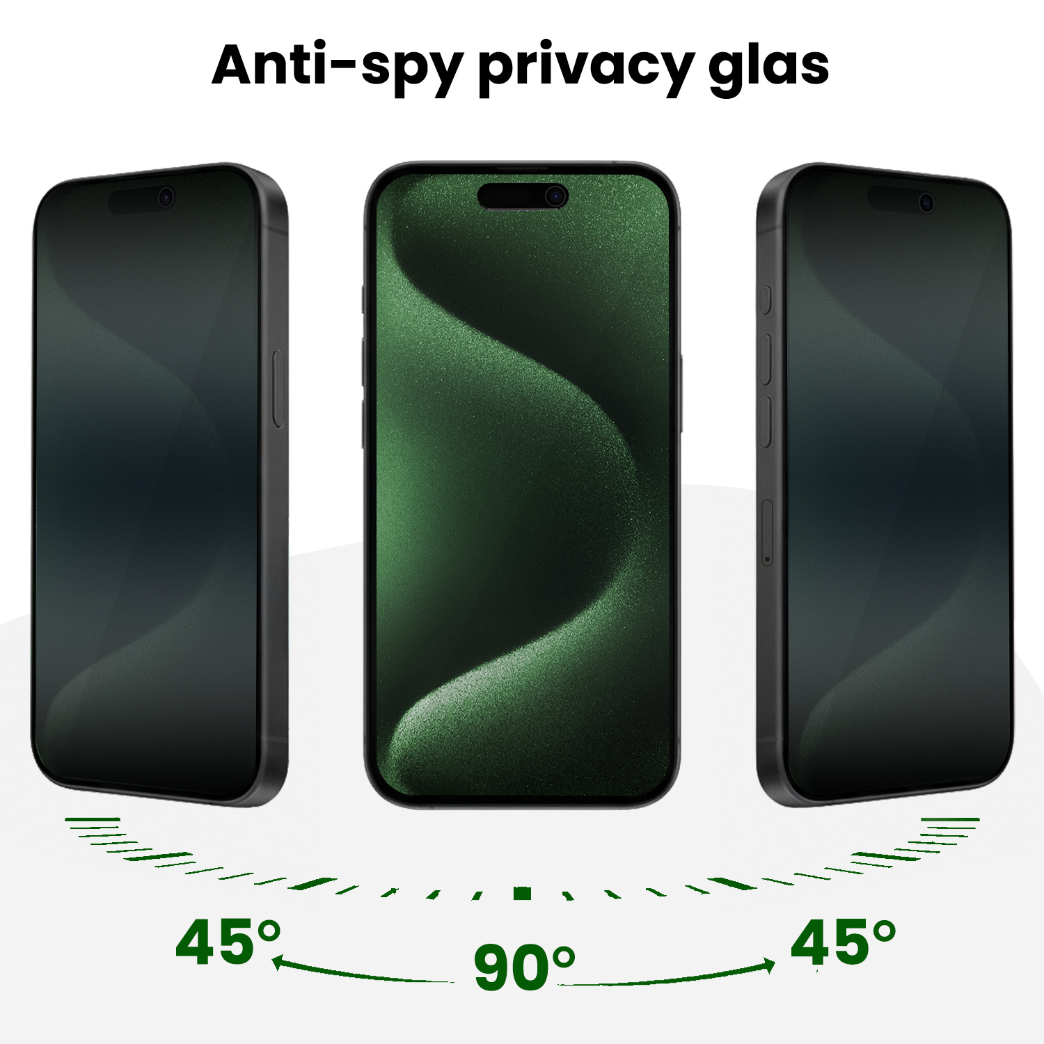BASEY. BASEY. iPhone 15 Pro Max Hybrid Privacy Screenprotector - 2 PACK
