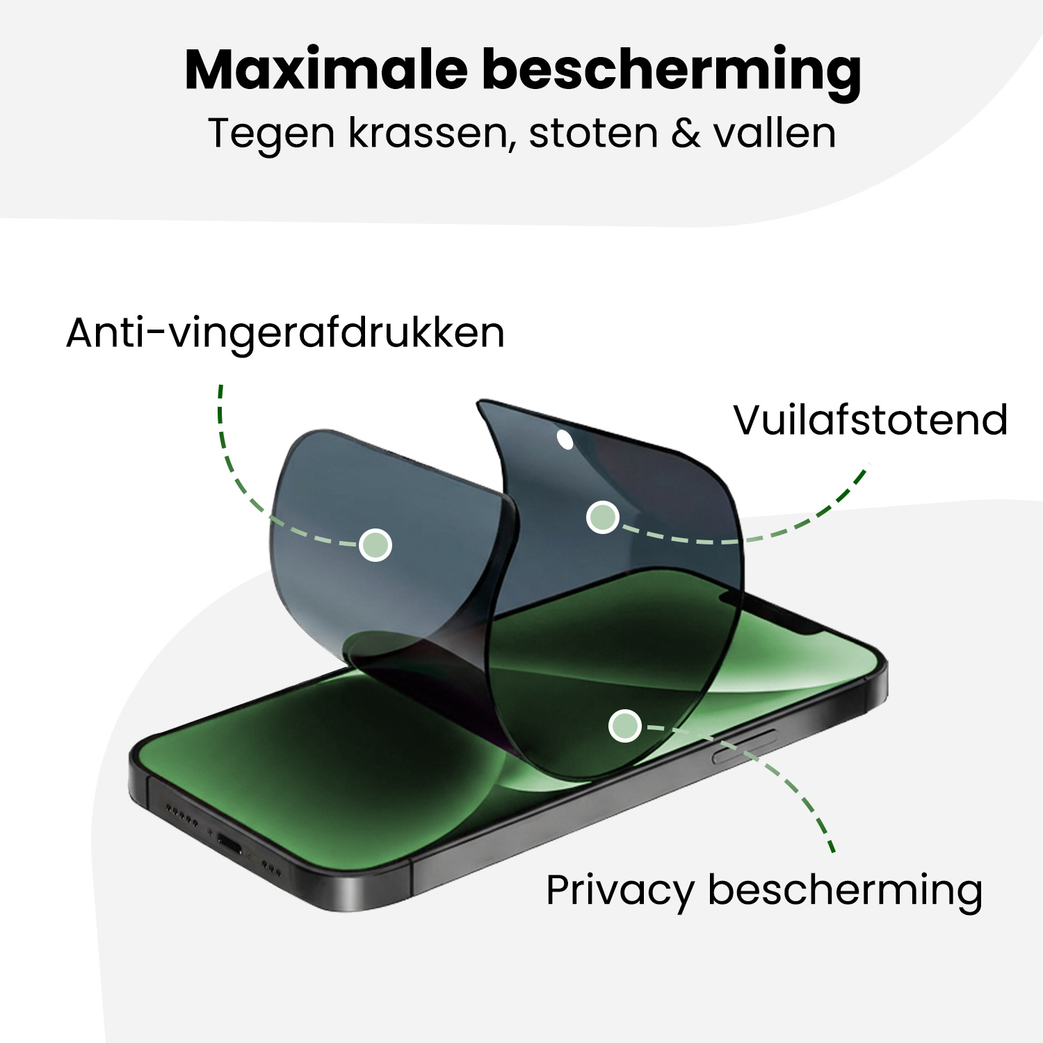 BASEY. BASEY. iPhone 14 Hybrid Privacy Screenprotector - 3 PACK
