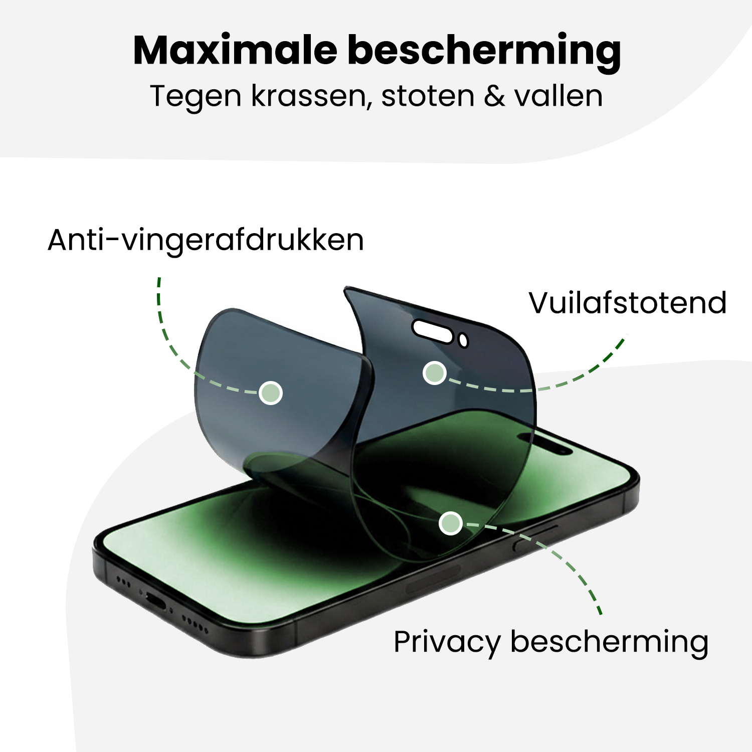 BASEY. BASEY. iPhone 14 Pro Hybrid Privacy Screenprotector - 3 PACK