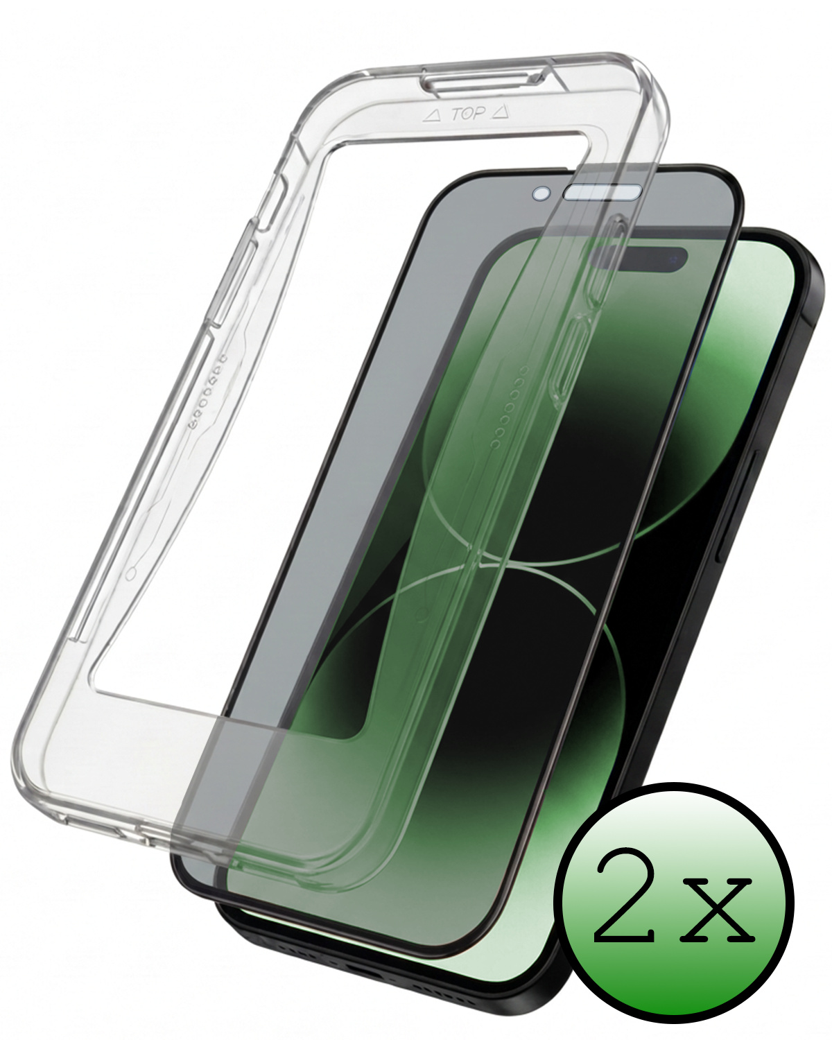 BASEY. BASEY. iPhone 14 Pro Max Hybrid Privacy Screenprotector - 2 PACK
