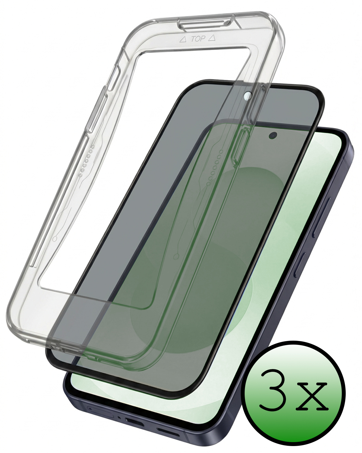 BASEY. BASEY. Samsung Galaxy S25 Hybrid Privacy Screenprotector - 3 PACK