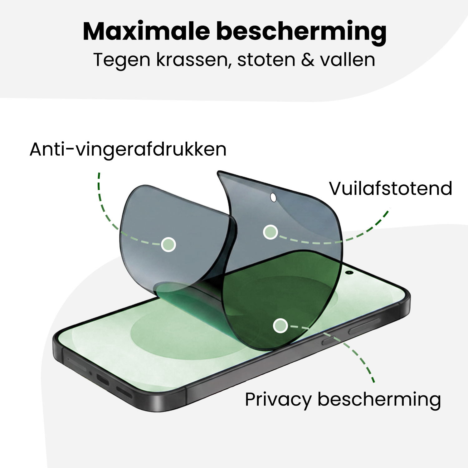 BASEY. BASEY. Samsung Galaxy S25 Hybrid Privacy Screenprotector - 3 PACK