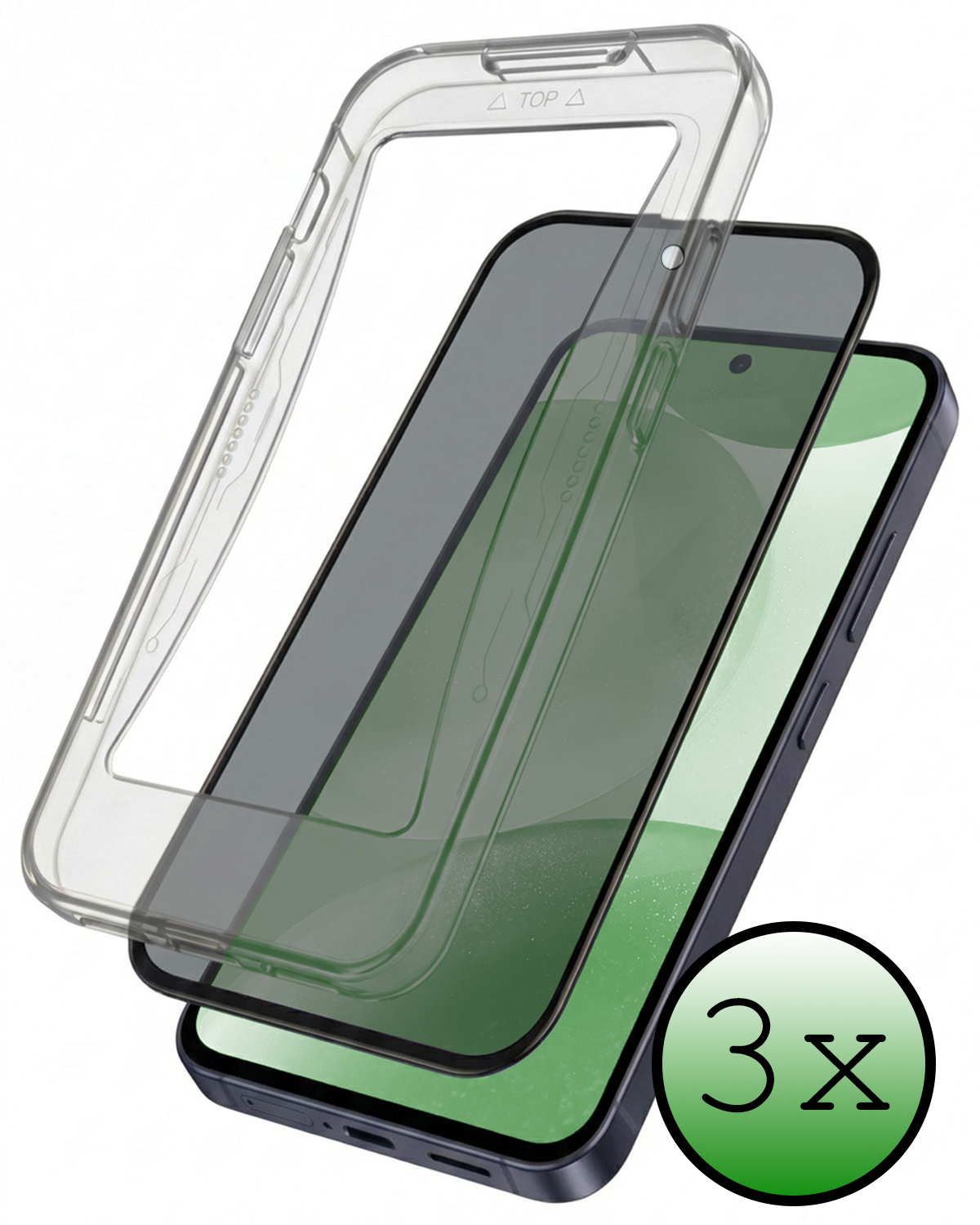BASEY. BASEY. Samsung Galaxy S24 Hybrid Privacy Screenprotector - 3 PACK