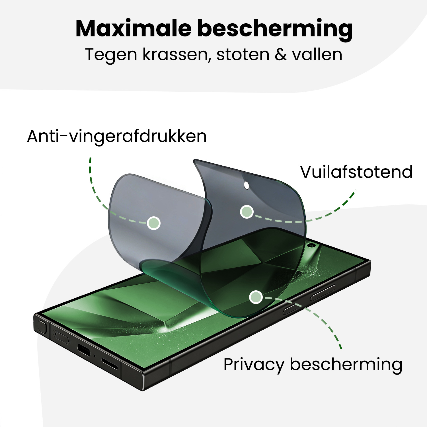 BASEY. BASEY. Samsung Galaxy S24 Ultra Hybrid Privacy Screenprotector