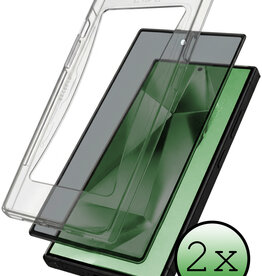 BASEY. BASEY. Samsung Galaxy S24 Ultra Hybrid Privacy Screenprotector - 2 PACK
