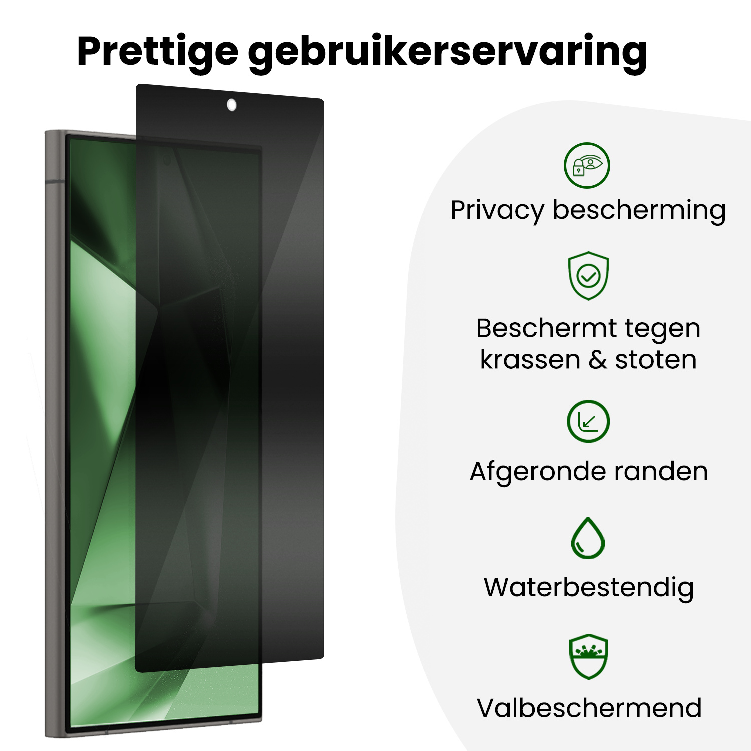 BASEY. BASEY. Samsung Galaxy S24 Ultra Hybrid Privacy Screenprotector - 2 PACK