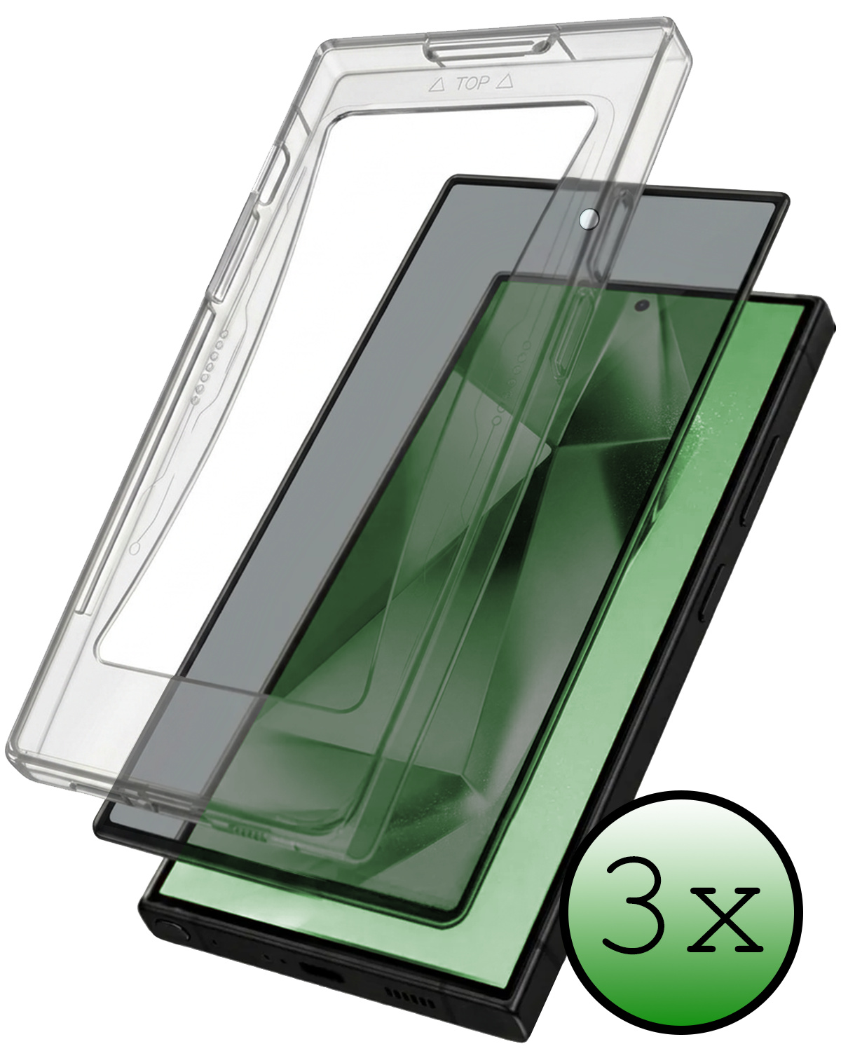 BASEY. BASEY. Samsung Galaxy S24 Ultra Hybrid Privacy Screenprotector - 3 PACK