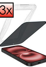 NoXx NoXx iPhone 16 Hybrid Privacy Screenprotector - 3 PACK