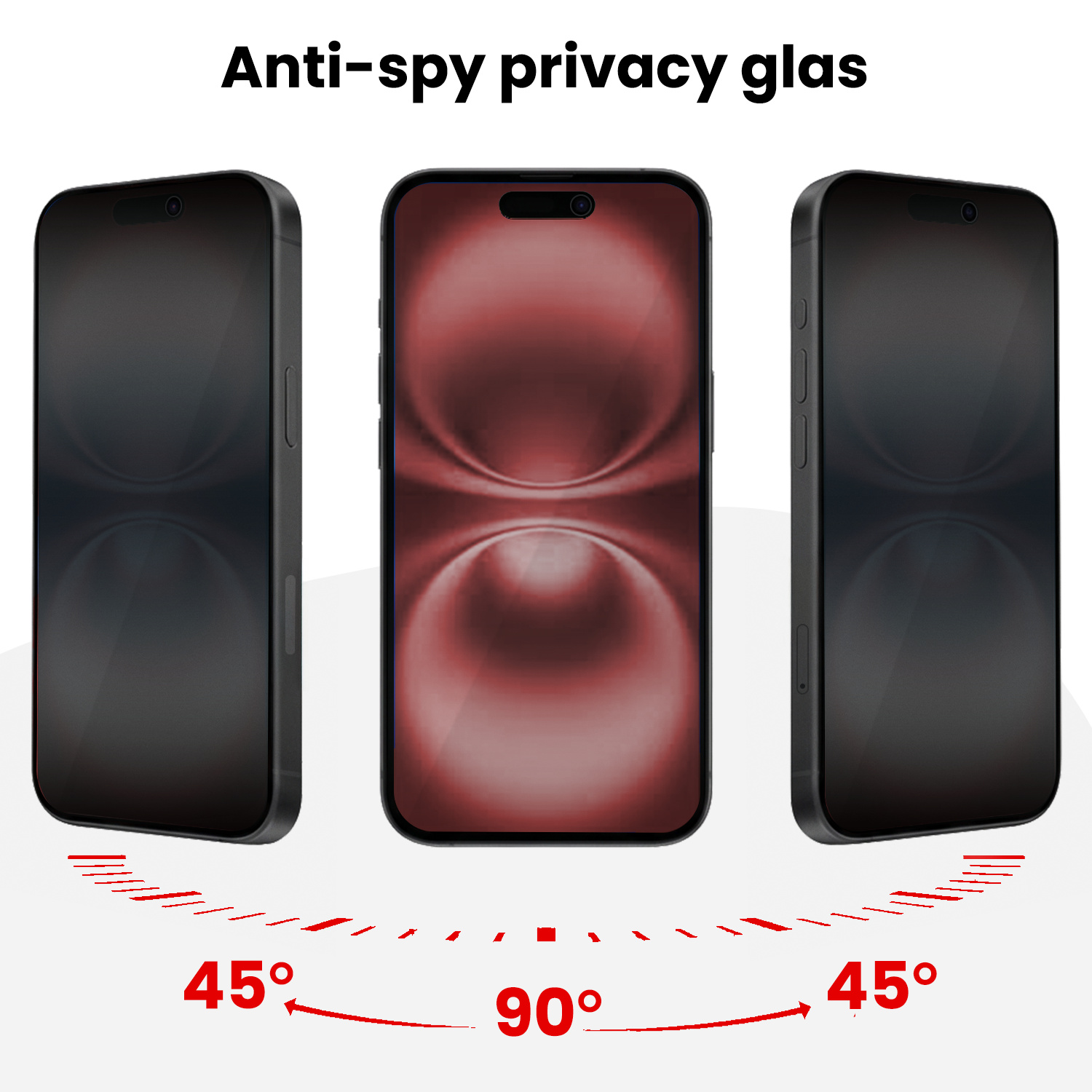 NoXx NoXx iPhone 16 Hybrid Privacy Screenprotector - 3 PACK