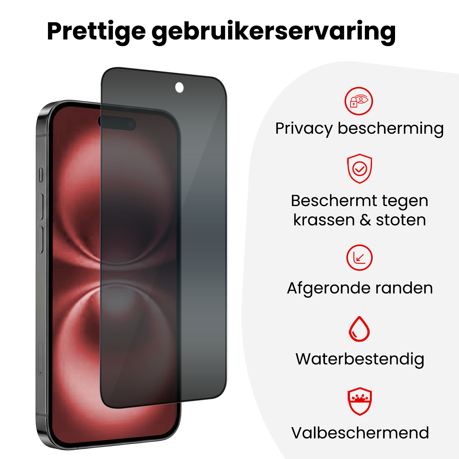 NoXx NoXx iPhone 16 Hybrid Privacy Screenprotector - 3 PACK