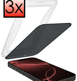 NoXx NoXx iPhone 16 Pro Hybrid Privacy Screenprotector - 3 PACK