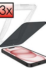 NoXx NoXx iPhone 15 Hybrid Privacy Screenprotector - 3 PACK