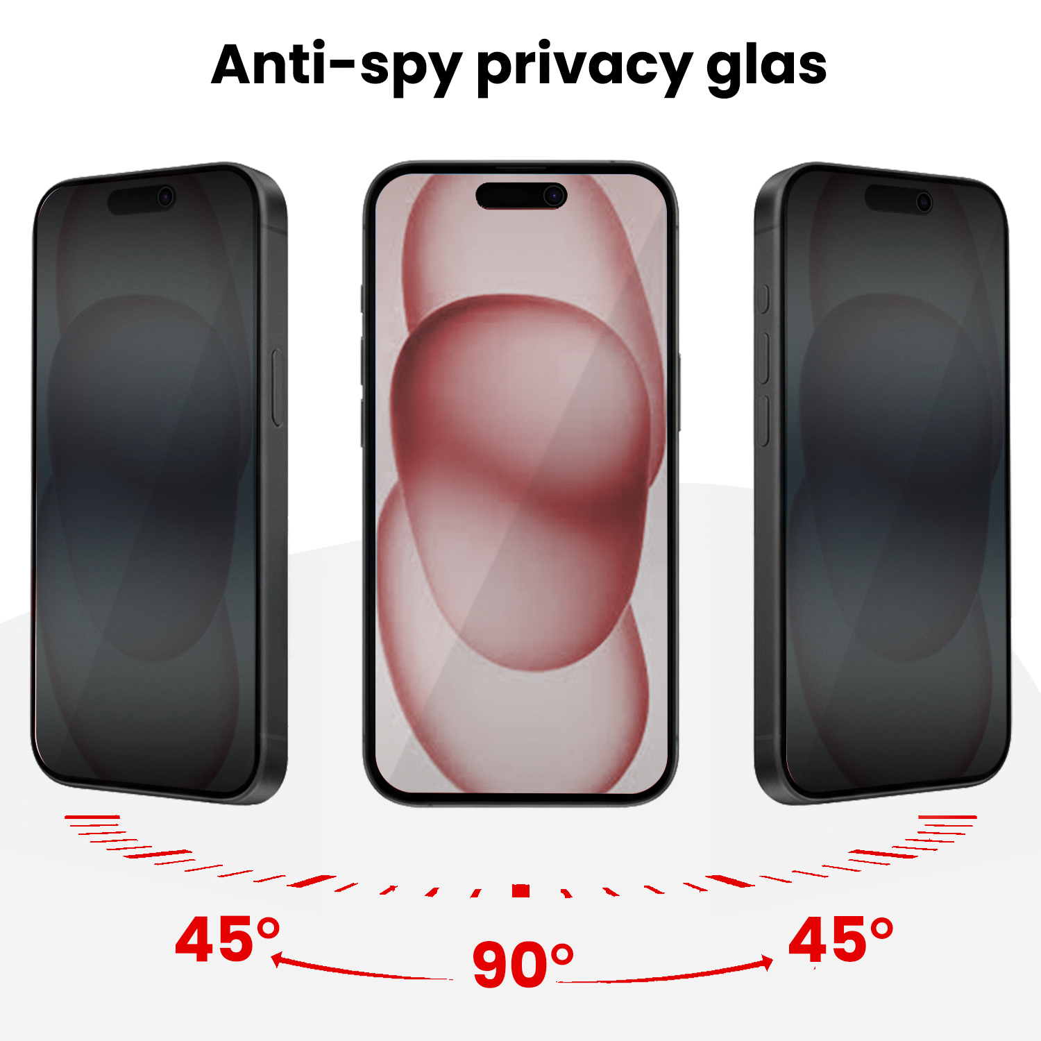 NoXx NoXx iPhone 15 Hybrid Privacy Screenprotector - 3 PACK