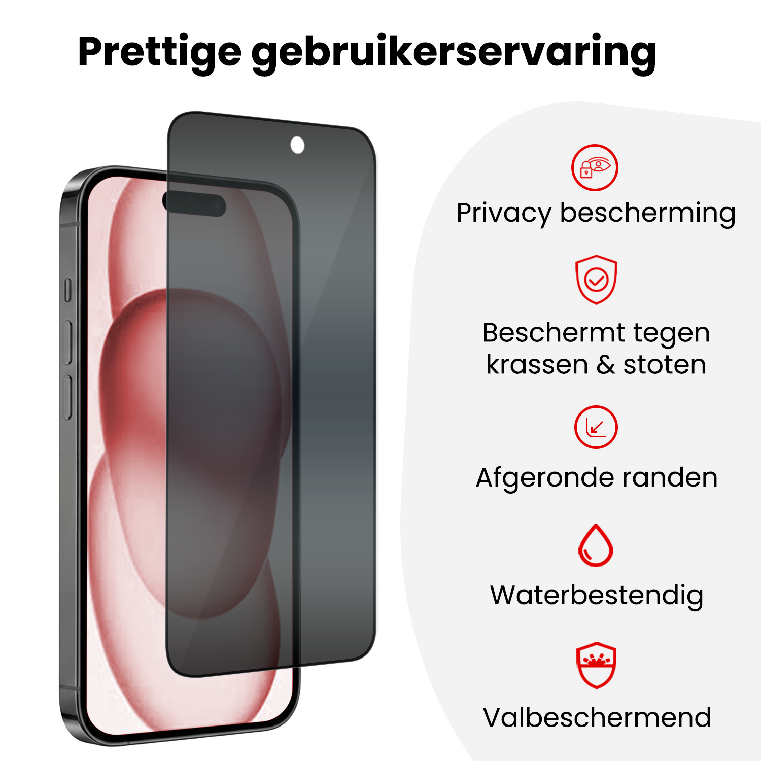 NoXx NoXx iPhone 15 Plus Hybrid Privacy Screenprotector - 2 PACK