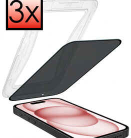 NoXx NoXx iPhone 15 Plus Hybrid Privacy Screenprotector - 3 PACK