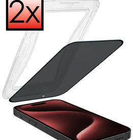 NoXx NoXx iPhone 15 Pro Hybrid Privacy Screenprotector - 2 PACK