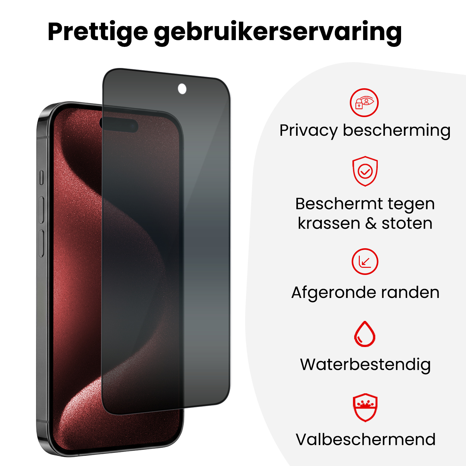 NoXx NoXx iPhone 15 Pro Max Hybrid Privacy Screenprotector