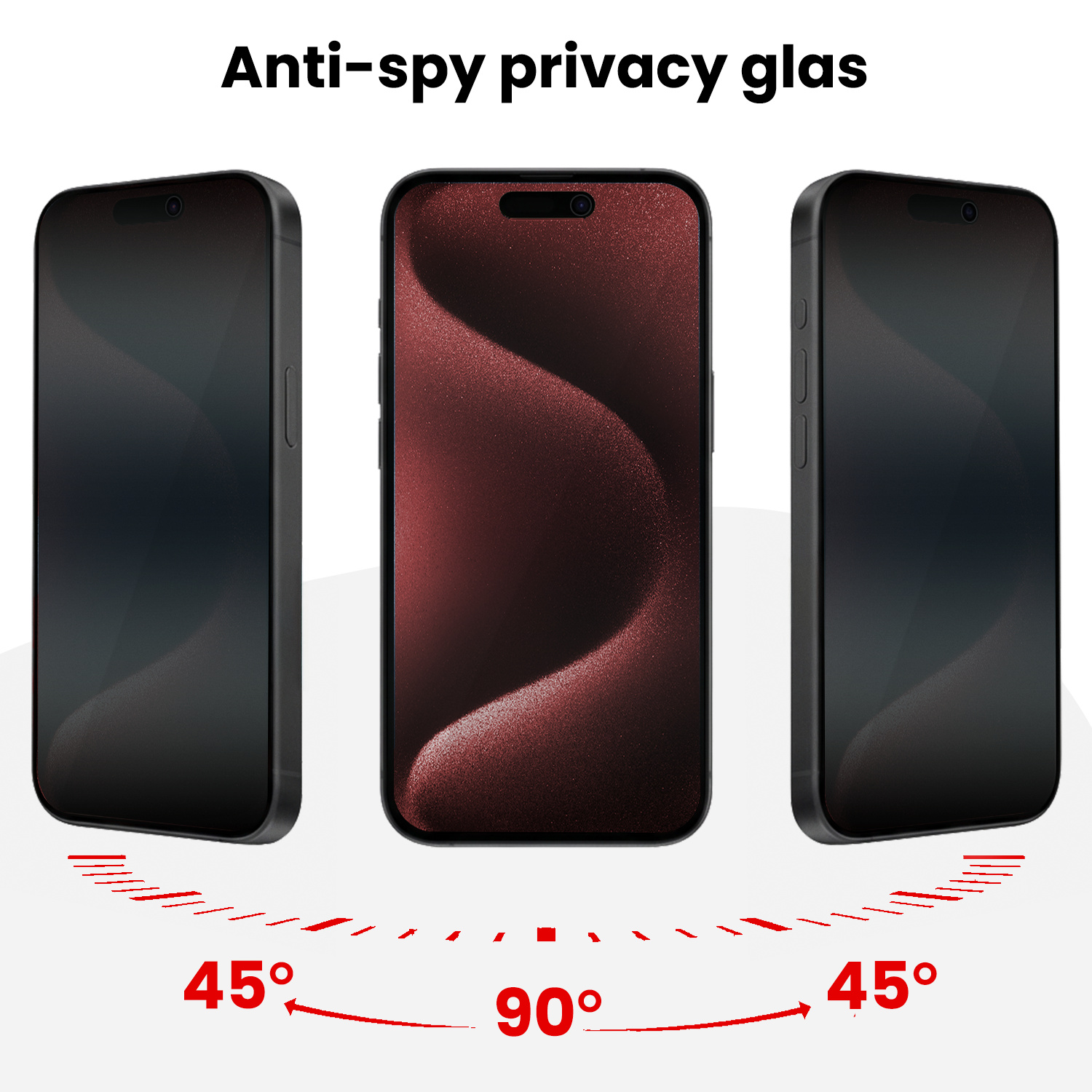 NoXx NoXx iPhone 15 Pro Max Hybrid Privacy Screenprotector - 3 PACK