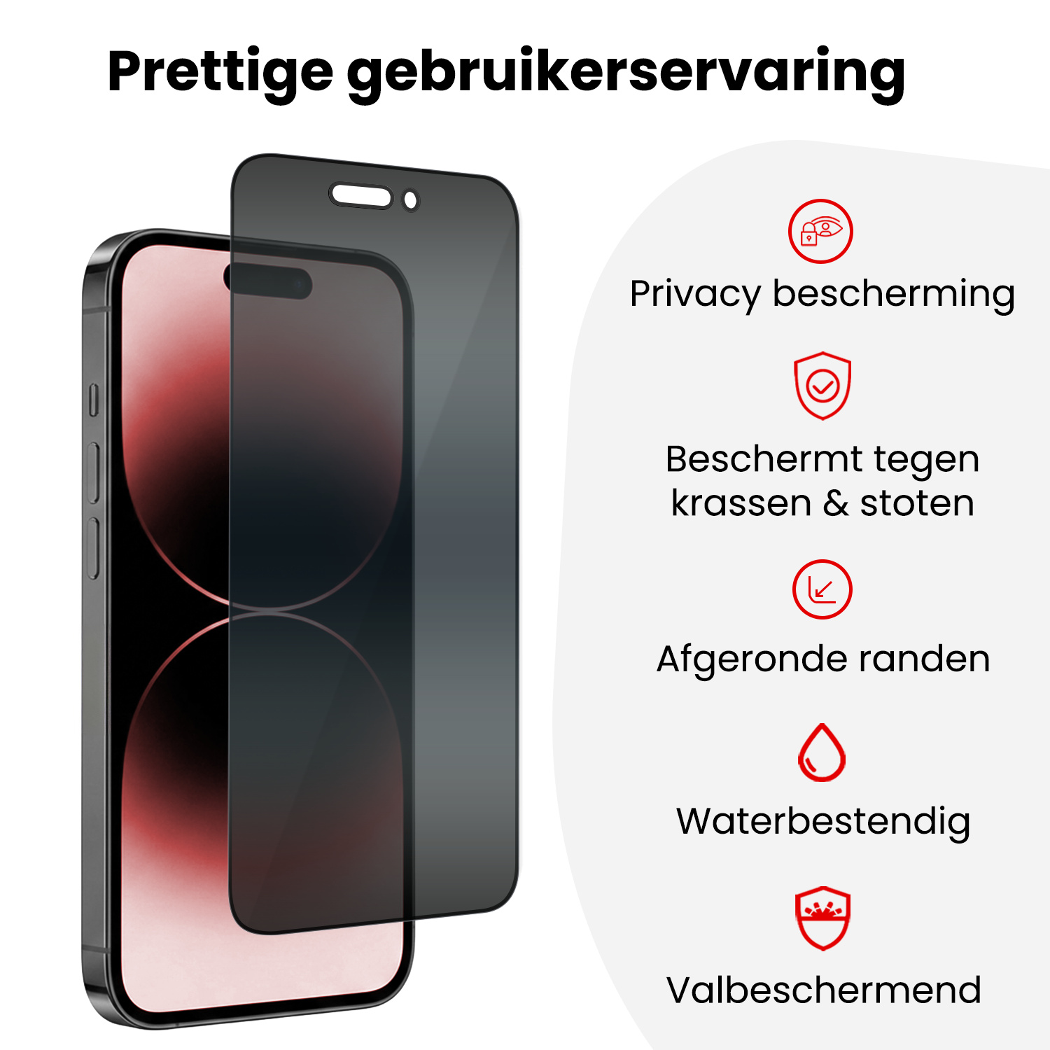NoXx NoXx iPhone 14 Pro Hybrid Privacy Screenprotector - 2 PACK