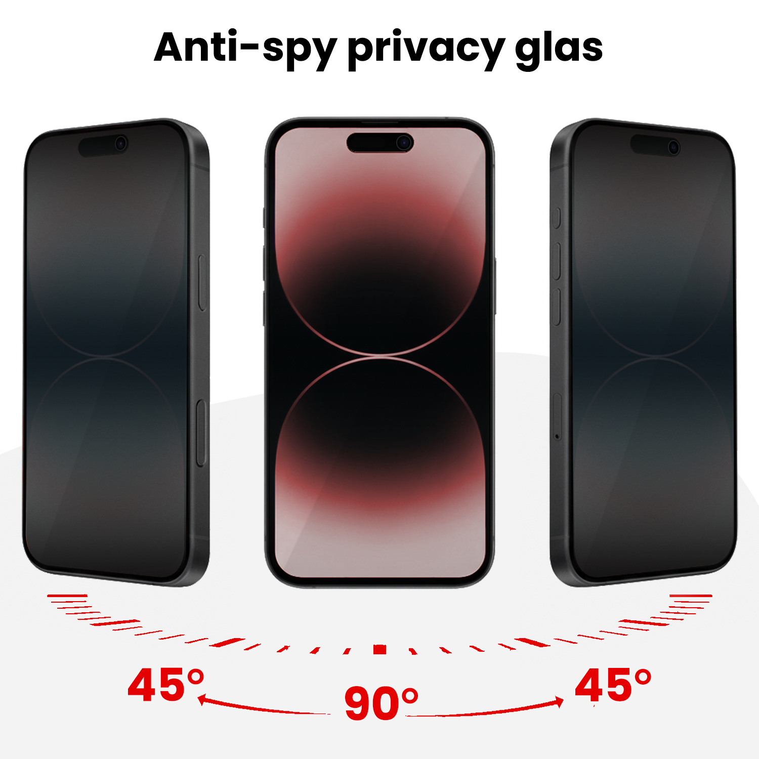 NoXx NoXx iPhone 14 Pro Max Hybrid Privacy Screenprotector - 3 PACK