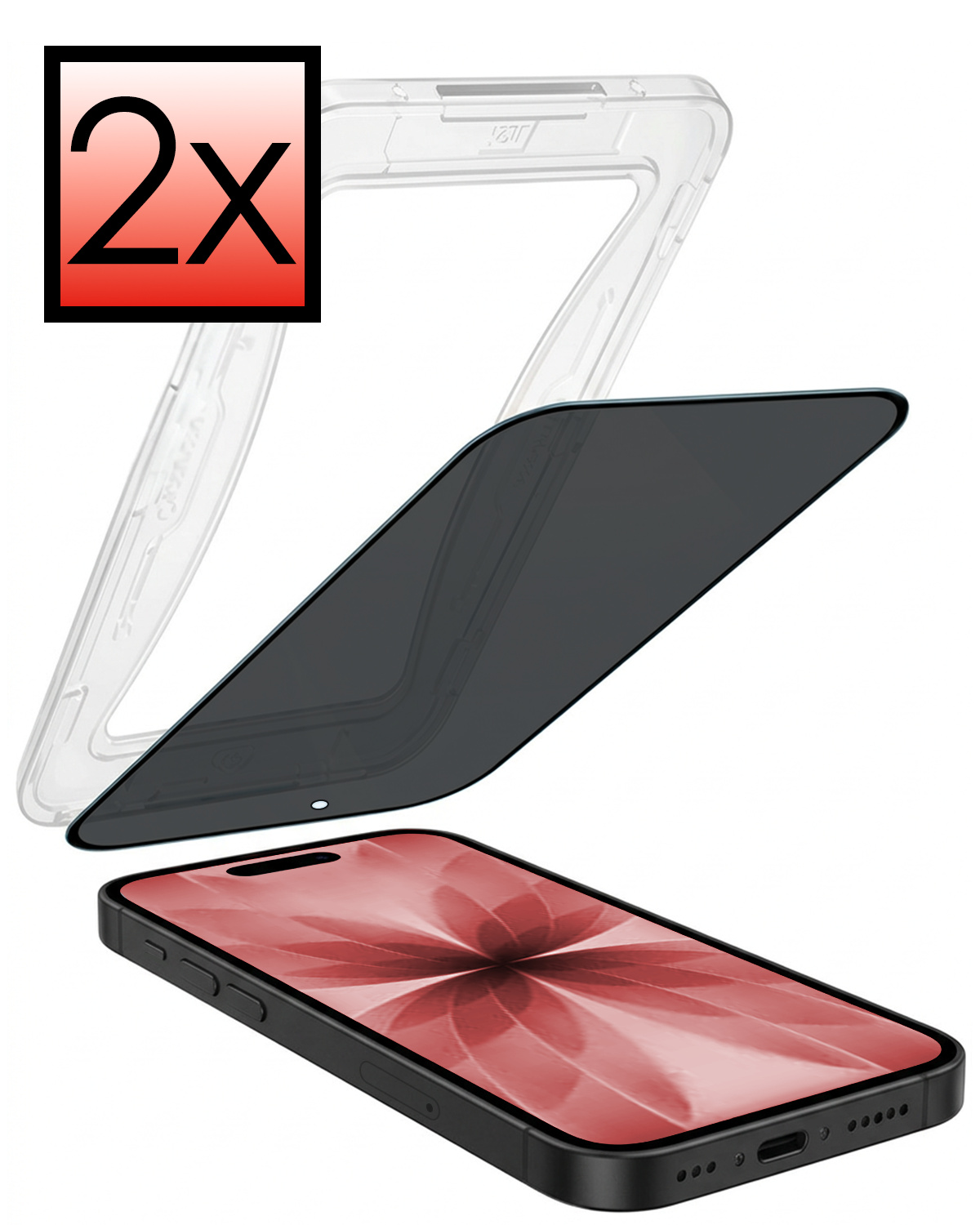 NoXx NoXx iPhone 17 Hybrid Privacy Screenprotector - 2 PACK