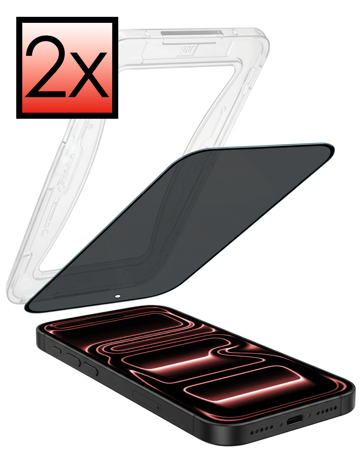 NoXx NoXx iPhone 17 Pro Hybrid Privacy Screenprotector - 2 PACK