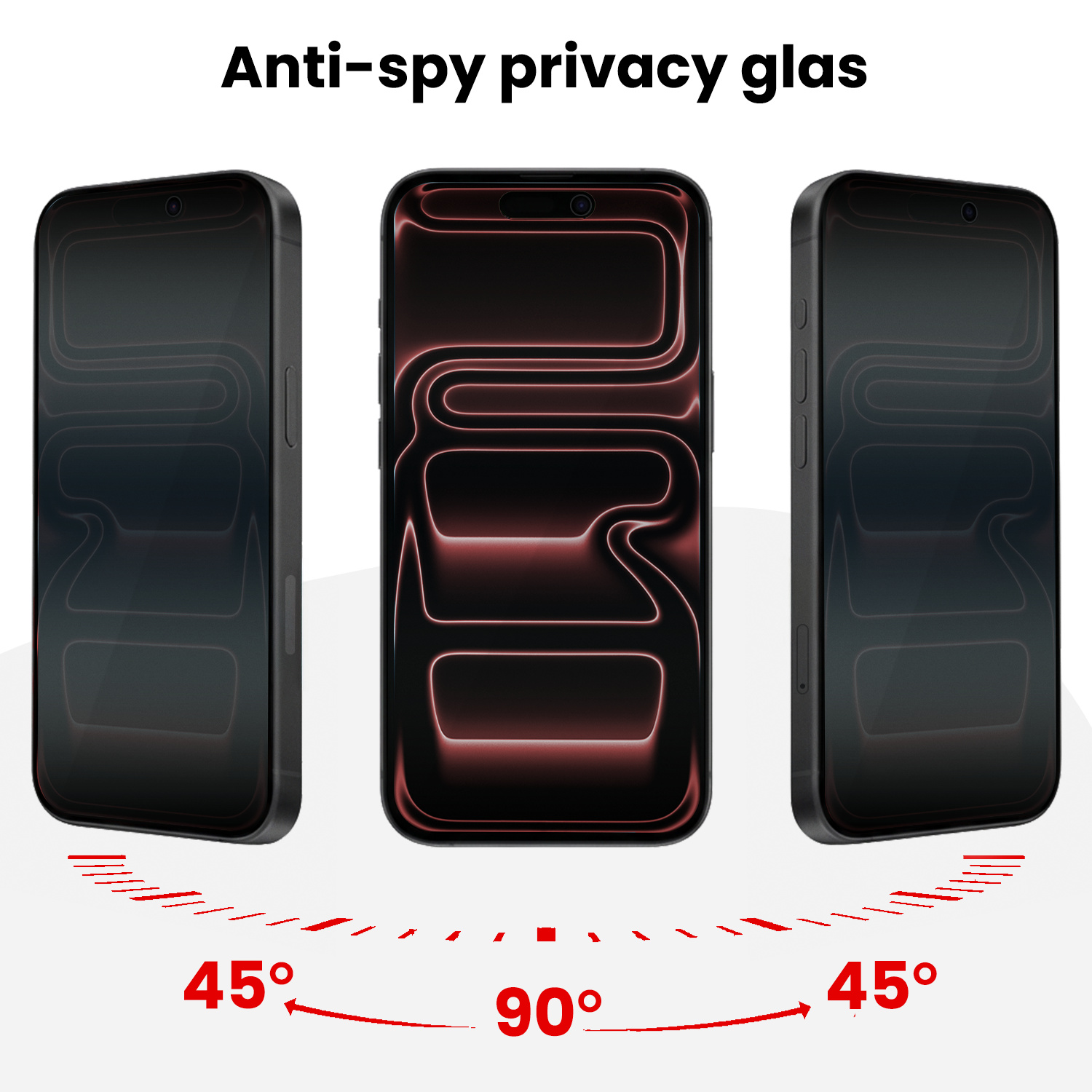 NoXx NoXx iPhone 17 Pro Hybrid Privacy Screenprotector - 3 PACK