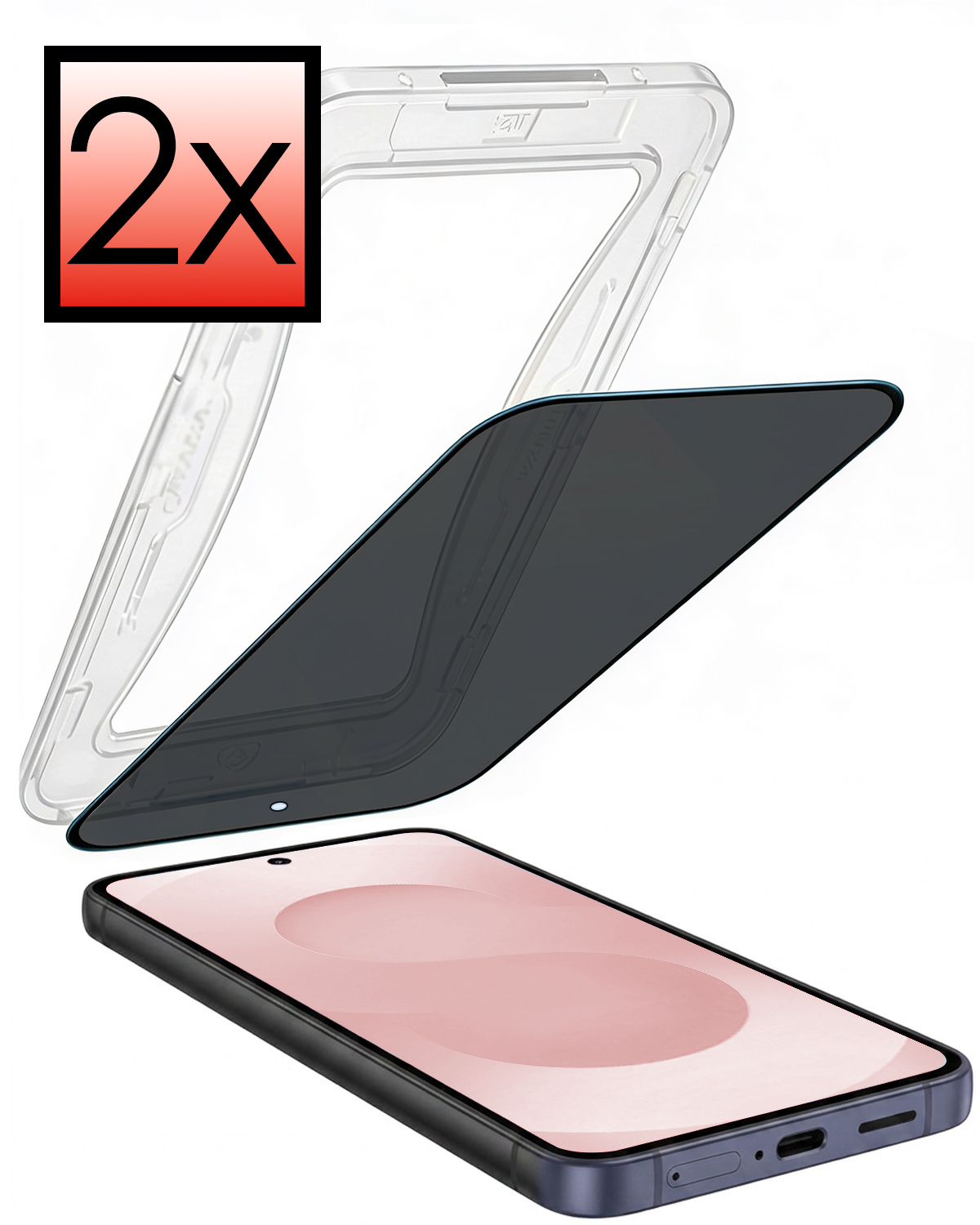 NoXx NoXx Samsung Galaxy S25 Hybrid Privacy Screenprotector - 2 PACK