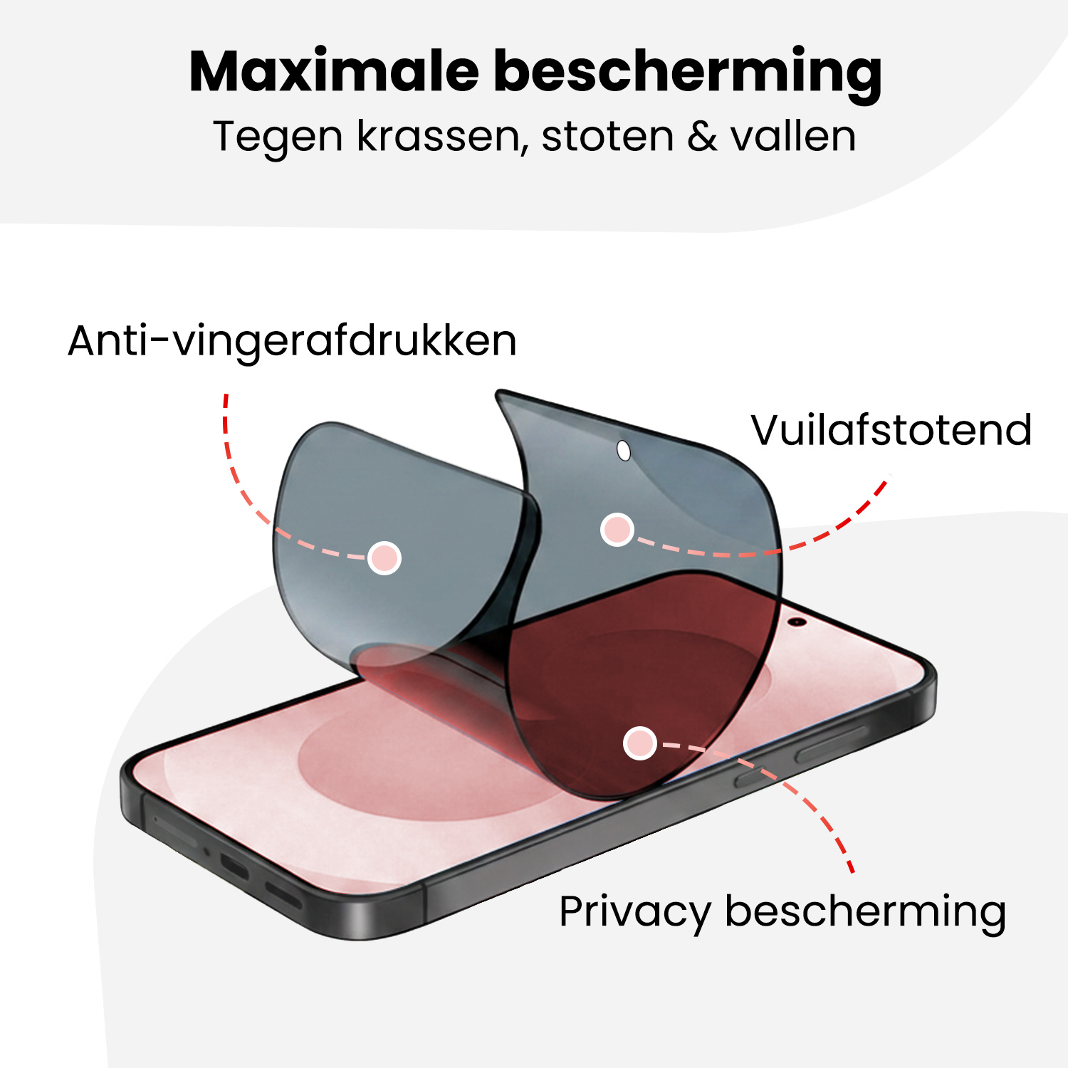 NoXx NoXx Samsung Galaxy S25 Hybrid Privacy Screenprotector - 2 PACK