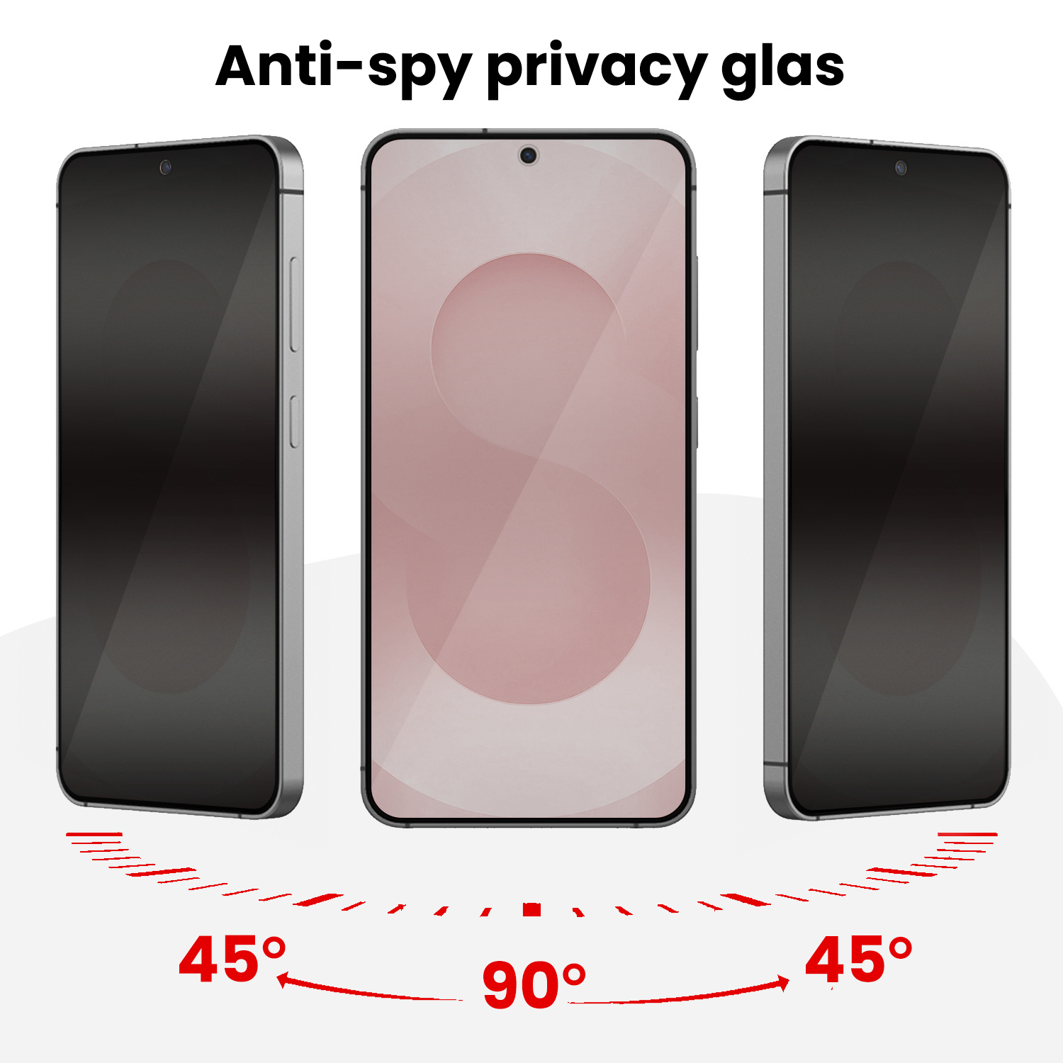 NoXx NoXx Samsung Galaxy S25 Plus Hybrid Privacy Screenprotector - 3 PACK