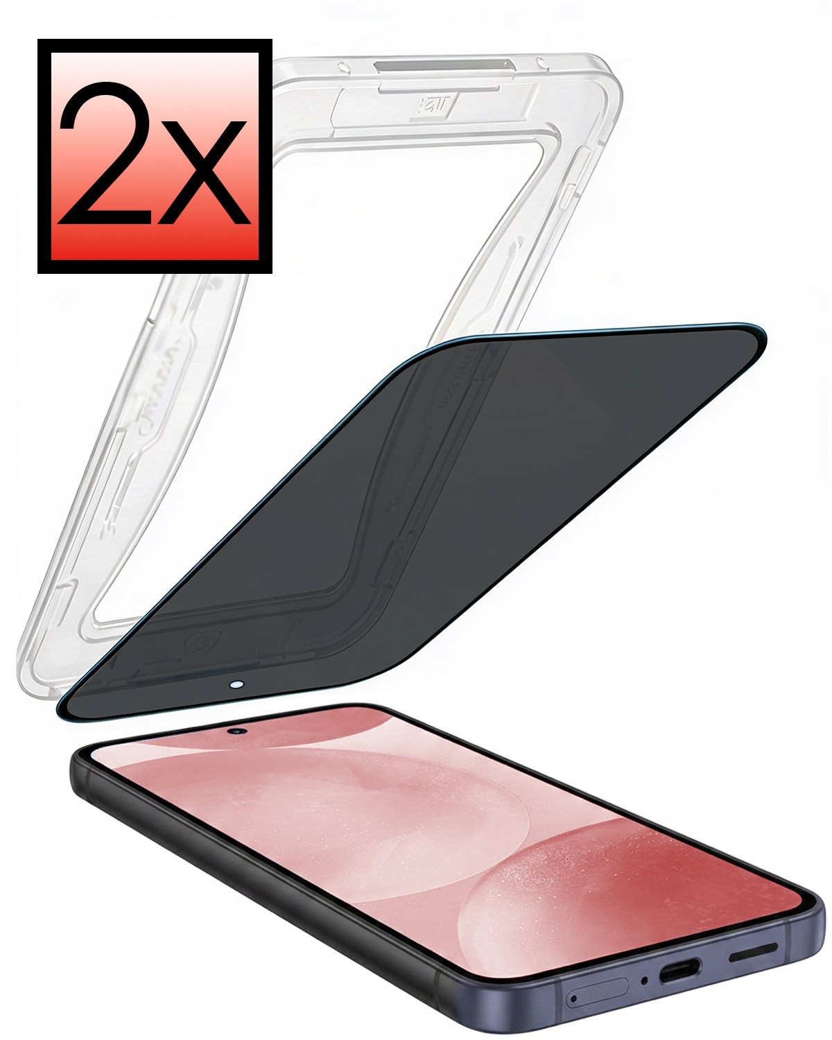 NoXx NoXx Samsung Galaxy S24 Hybrid Privacy Screenprotector - 2 PACK