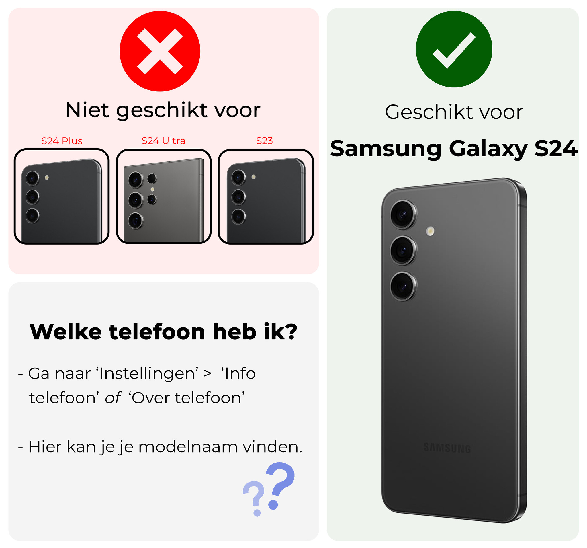 NoXx NoXx Samsung Galaxy S24 Hybrid Privacy Screenprotector - 2 PACK