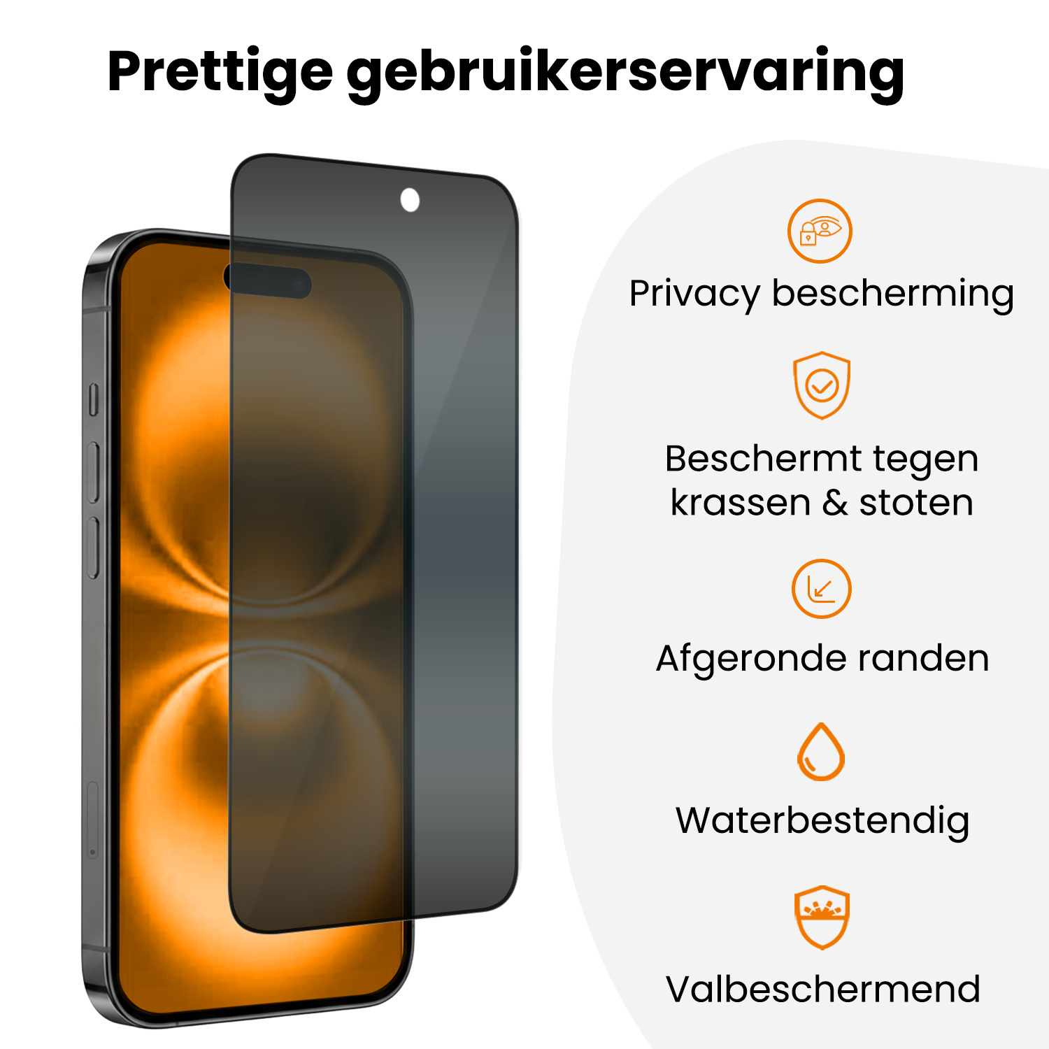 Nomfy Nomfy iPhone 16 Plus Hybrid Privacy Screenprotector