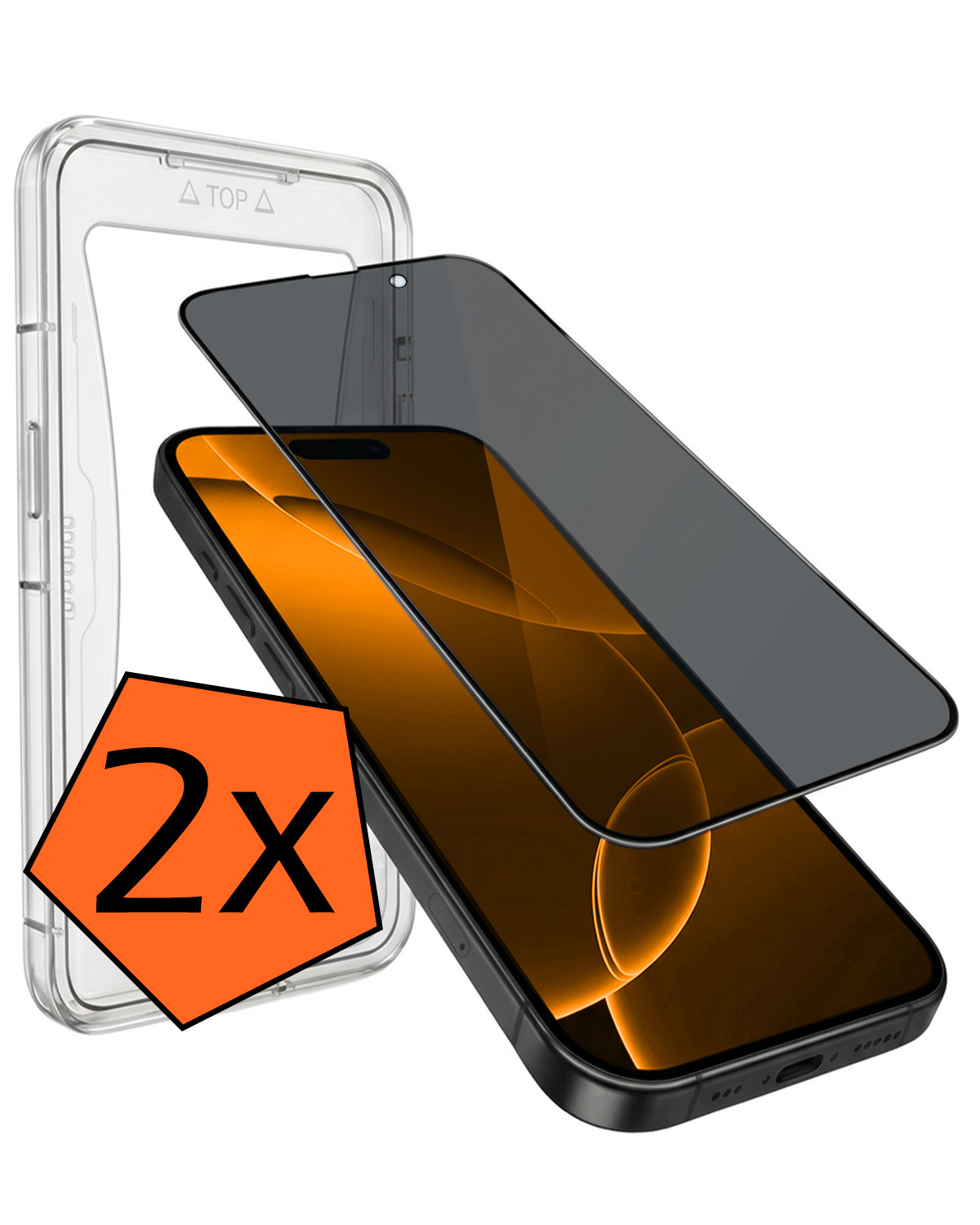 Nomfy Nomfy iPhone 16 Pro Hybrid Privacy Screenprotector - 2 PACK