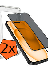 Nomfy Nomfy iPhone 15 Hybrid Privacy Screenprotector - 2 PACK