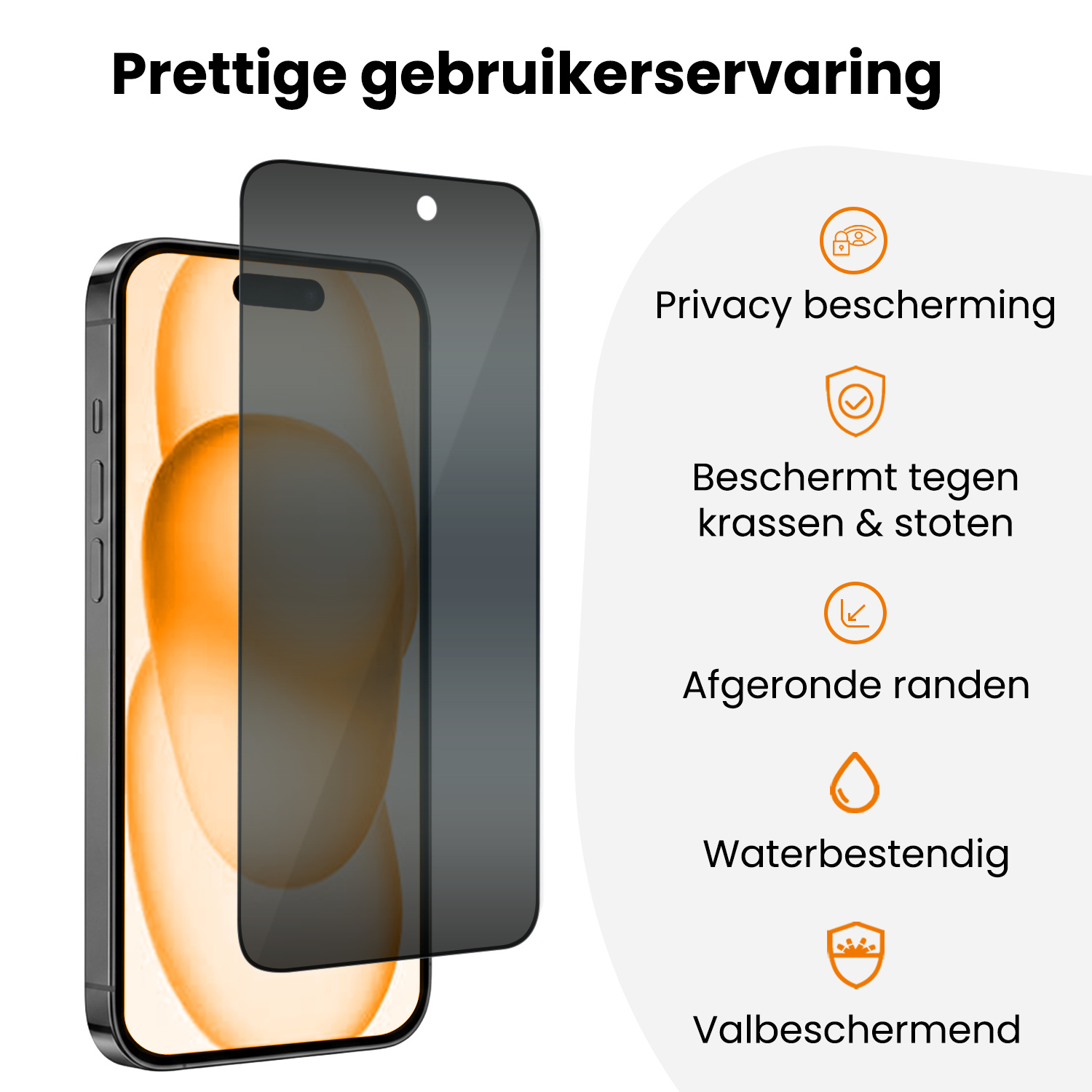 Nomfy Nomfy iPhone 15 Plus Hybrid Privacy Screenprotector