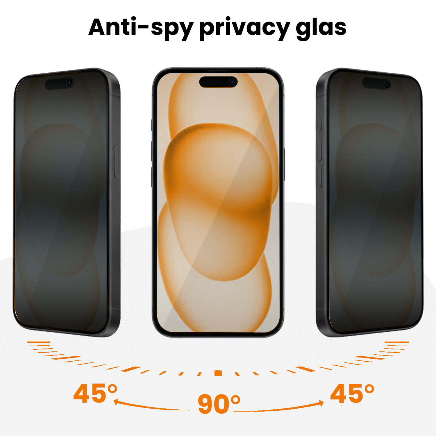 Nomfy Nomfy iPhone 15 Plus Hybrid Privacy Screenprotector - 2 PACK