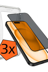 Nomfy Nomfy iPhone 15 Plus Hybrid Privacy Screenprotector - 3 PACK