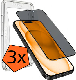 Nomfy Nomfy iPhone 15 Plus Hybrid Privacy Screenprotector - 3 PACK