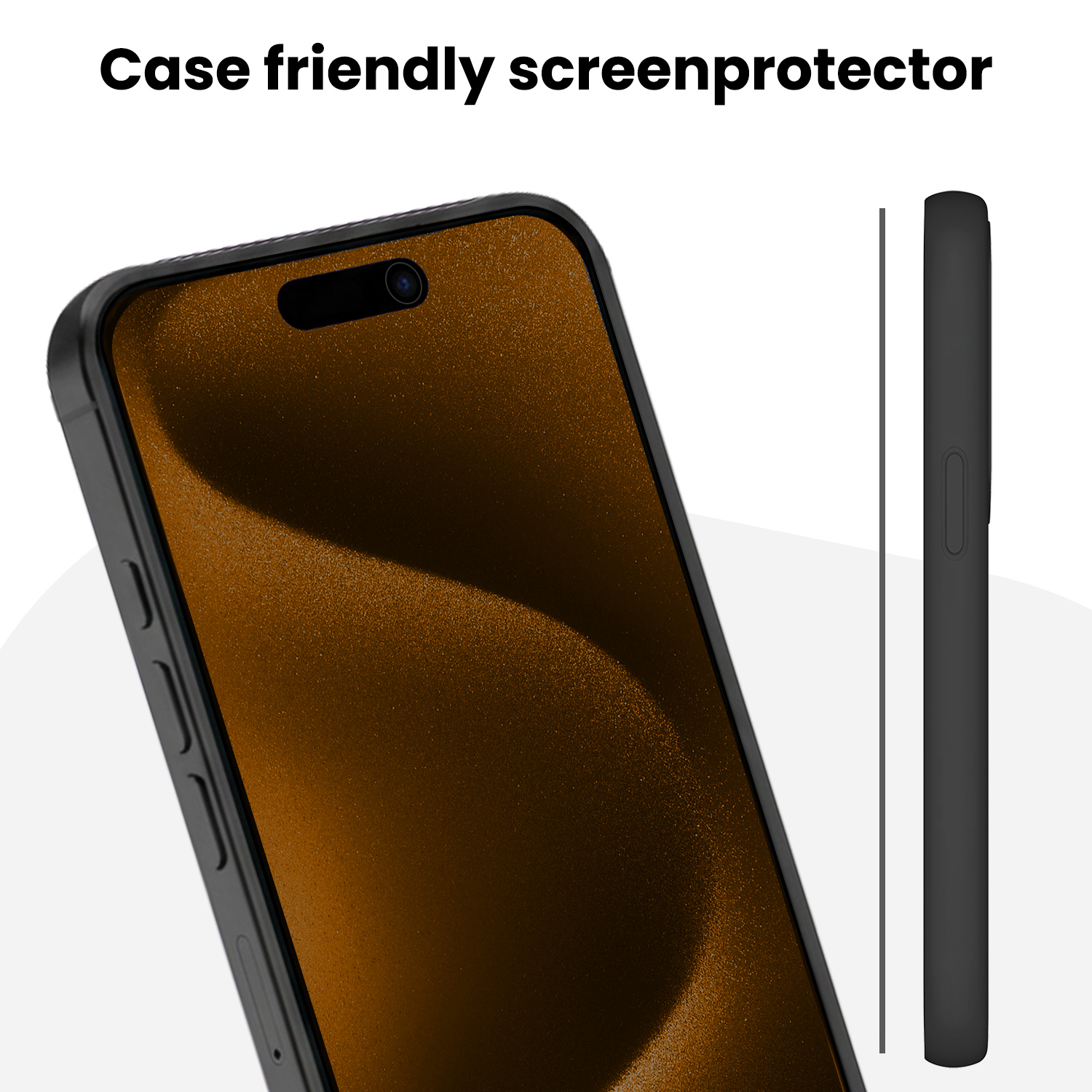 Nomfy Nomfy iPhone 15 Pro Hybrid Privacy Screenprotector - 2 PACK